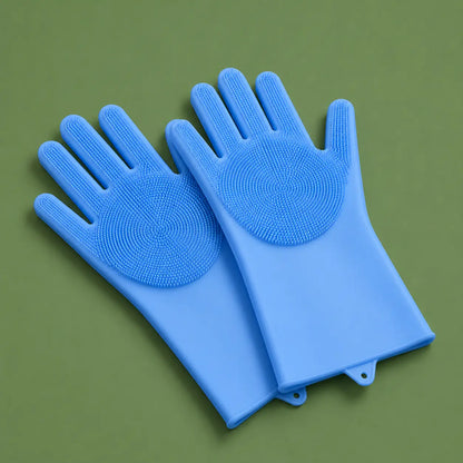 Silicone Scrubbing Gloves Reusable Dish Washing & Cleaning Gloves